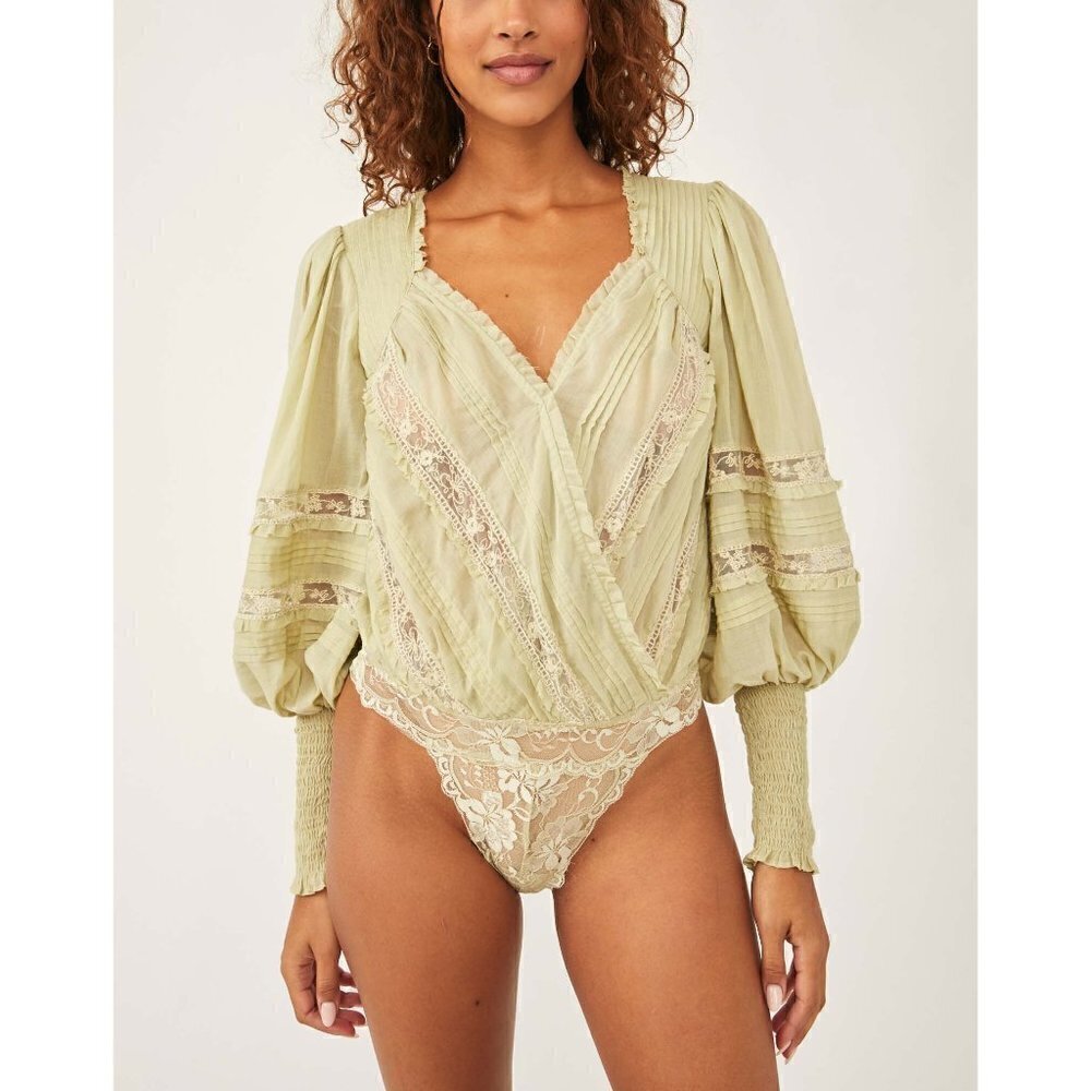 Free People The Eloise Bodysuit / Sage Mint / S - Picture 3 of 8